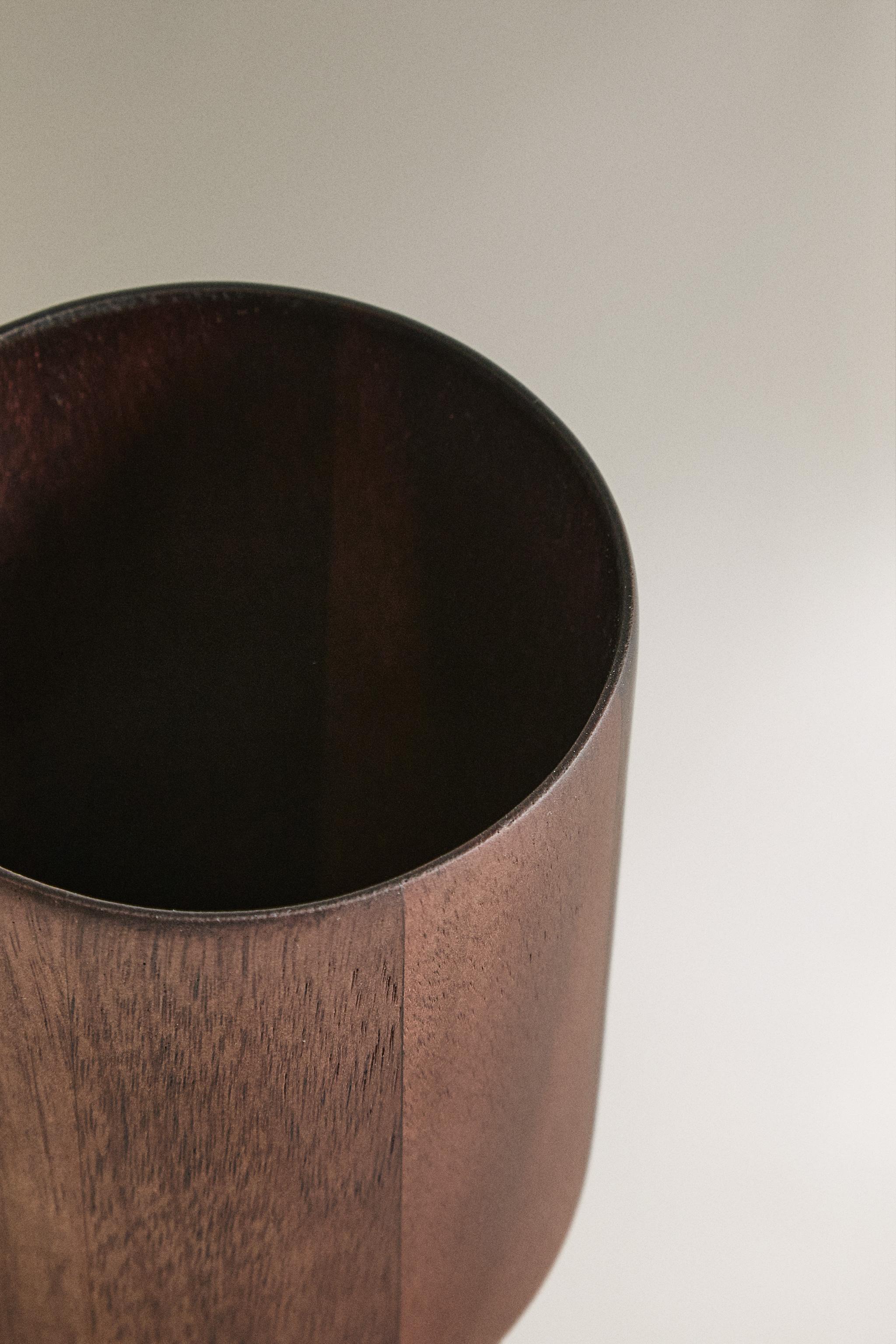 VERRE PORTE-BROSSE À DENTS EN BOIS